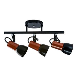 Spot De Sobrepor 3 Lampadas E27 100w 1017 Bivolt Preto/cobre Vialux