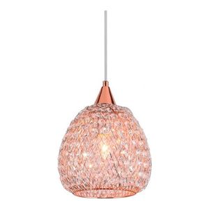 Pendente Em Aco E Cristais Para 1 Lampada Gothics Cobre Taschibra