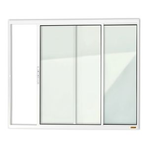 Janela de Correr Direita com 2 Folhas em Alumínio Confort 100x120cm Branca Brimak