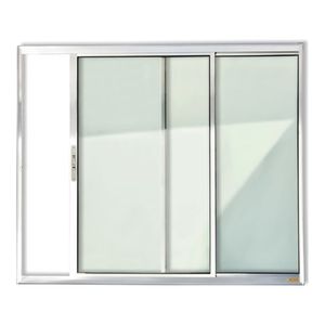 Janela de Correr com 2 Folhas sem Grade em Alumínio Confort 100x100cm Brilhante Brimak