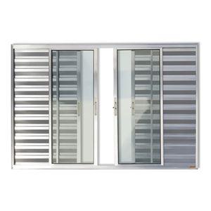 Janela Correr 3 Folhas Grade Aluminio 100x100 Brimak