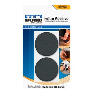 Feltro Redondo 46mm Preto Cart C/4 Tekbond