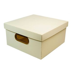 Caixa Organizadora Com Tampa Linho M Cinza 15X29 Protea