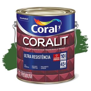 Esmalte Sintético Coralit Ultra Resistência Alto Brilho Verde Folha 3,6L Coral
