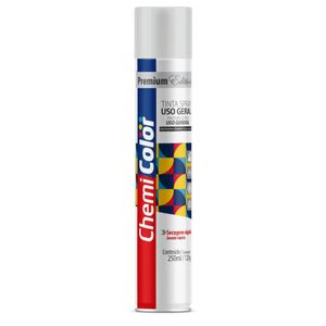 Tinta Spray Uso Geral Branco Fosco 250Ml Chemicolor