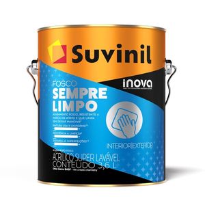 Tinta Acrilica Fosco Sempre Limpo Crômio 3,6L - Inova - Suvinil