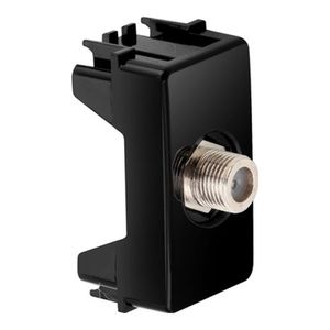 Módulo Tomada Conector De Tv Coaxial Negro Piano Simon