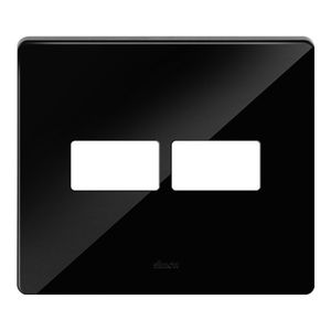 Placa 4x4 2 Postos Com Suporte Preto Simon
