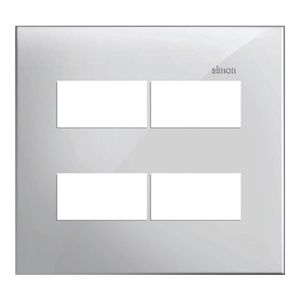 Placa 4x4 4 Postos Com Suporte Branco Simon