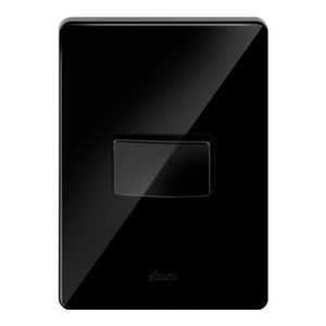 Conjunto de 1 Interruptor Simples 10A 250V 4x2 Negro Piano Simon