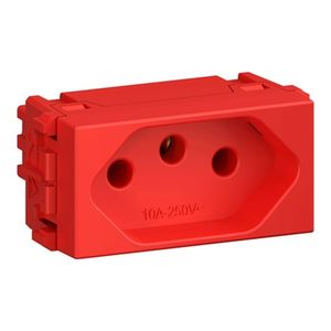 Módulo Tomada 2 Polos 20A/250V Refinatto Vermelho Weg