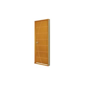 Kit Porta Decorada Neblina Direita 215x84 Mogno Mgm