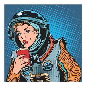 Placa Decorativa Space 25x25cm Preta Kapos