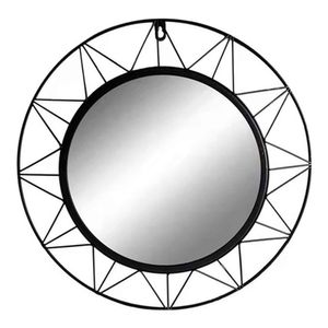 Espelho de Metal 50x50cm Preto Casanova