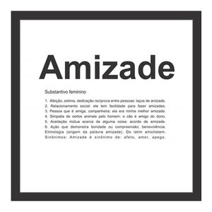 Quadro Decorativo Amizade Preto 27x27cm Kapos