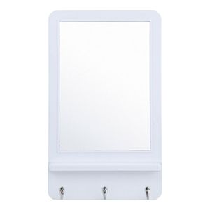 Espelho de Parede Retangular com Gancho Hook Branco 51x31cm Conthey