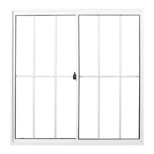 Janela de Correr 2 Folhas Aluminio Brilhante Home Vidro Laminado com Grade 80x80cm Quality