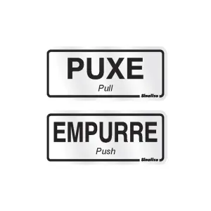 Placa de Sinalização Alumínio 15x15 Puxe/Empurre Sinalize