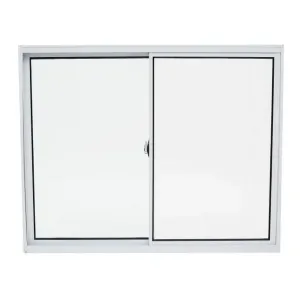 Janela de Correr 2 Folhas Aluminio Brilhante Home Vidro Laminado 80x80cm Quality