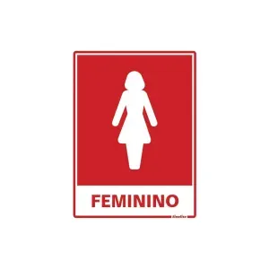 Placa de Sinalização Poliestireno 15x20 Sanitario Feminino Sinalize