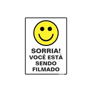Placa de Sinalização Poliestireno 15x20 Sorria Sinalize