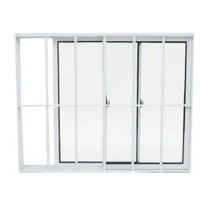 Janela de Correr 2 Folhas Aluminio Brilhante Home Vidro Laminado com Grade 100x120cm Quality