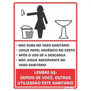 Placa de Sinalização Poliestireno 15x20 Proibido Sanitario Feminino Sinalize