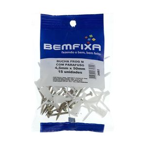 Parafuso com Bucha Frog Médio 15mm 15 Unidadades Bemfixa