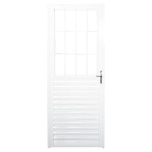 Porta Giro Postigo Brilhante Esquerdo Home Alumínio Vidro Liso 80x210cm Quality