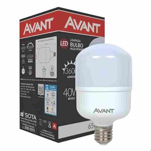Lâmpada Bulbo Hp 40W E27 Branca 6500K Bivolt Avant
