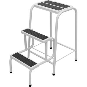 Banqueta Escada Leve Fort 3D Branco Açomix